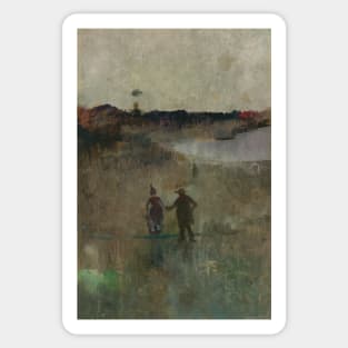 Landscape with Two Small Figures, Richmond, NSW by Charles Conder, circa 1886. Sticker